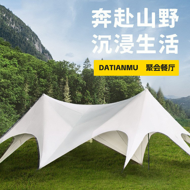 超大天幕帐篷户外露营莲花云顶客厅巨型八爪鱼穹顶帐篷万重山天幕